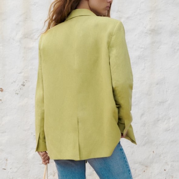 Linen Blend Straight Cut Blazer - Picture 4 of 8